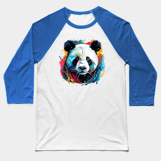 panda Baseball T-Shirt by piratesnow
